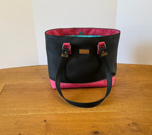 Black and Hot Pink Tote Bag