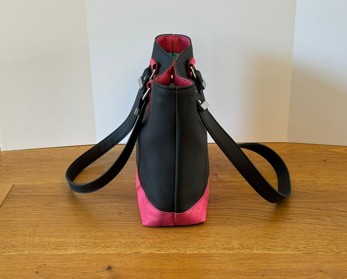 Black and Hot Pink Tote Bag