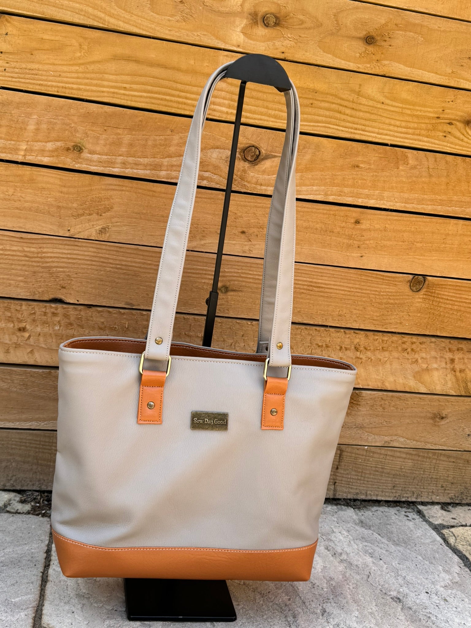 Stone and Camel Tote Bag