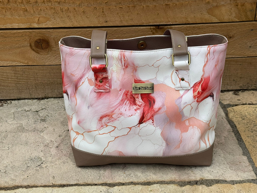 Blush Marble Tote Bag