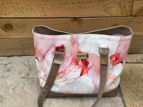 Blush Marble Tote Bag