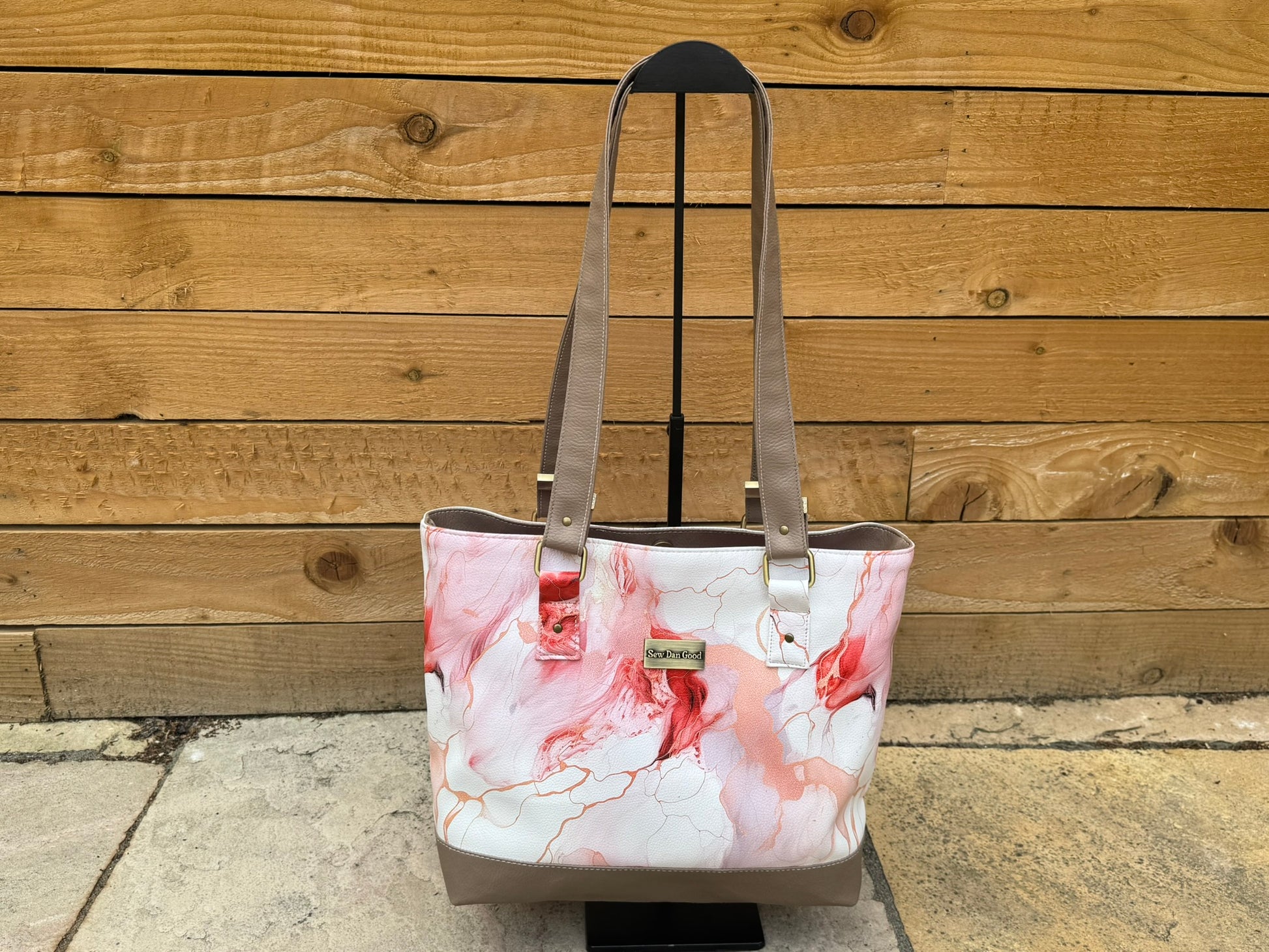 Blush Marble Tote Bag