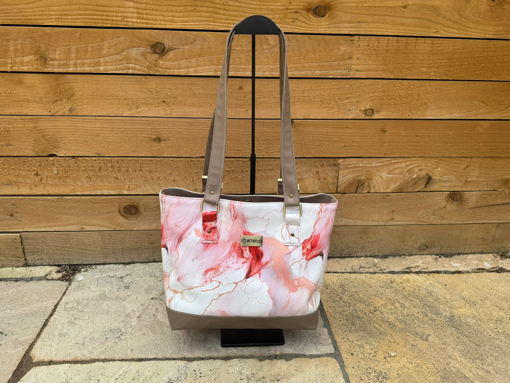 Blush Marble Tote Bag