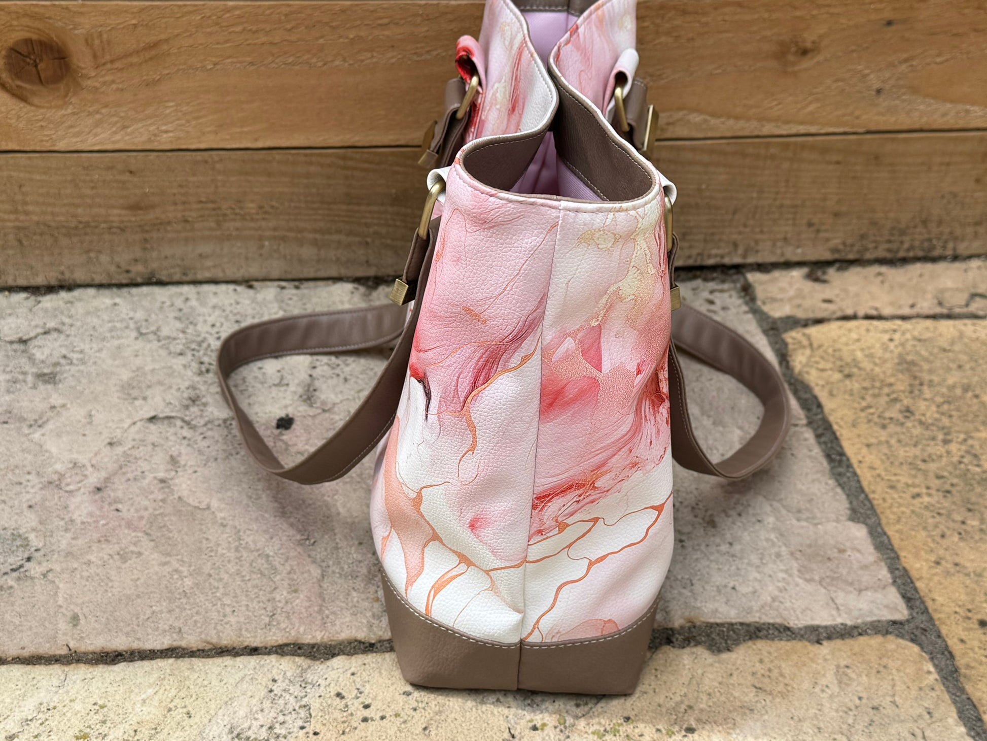 Blush Marble Tote Bag