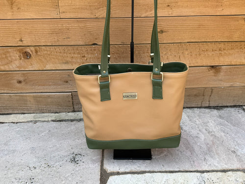 Camel and Olive Tote Bag