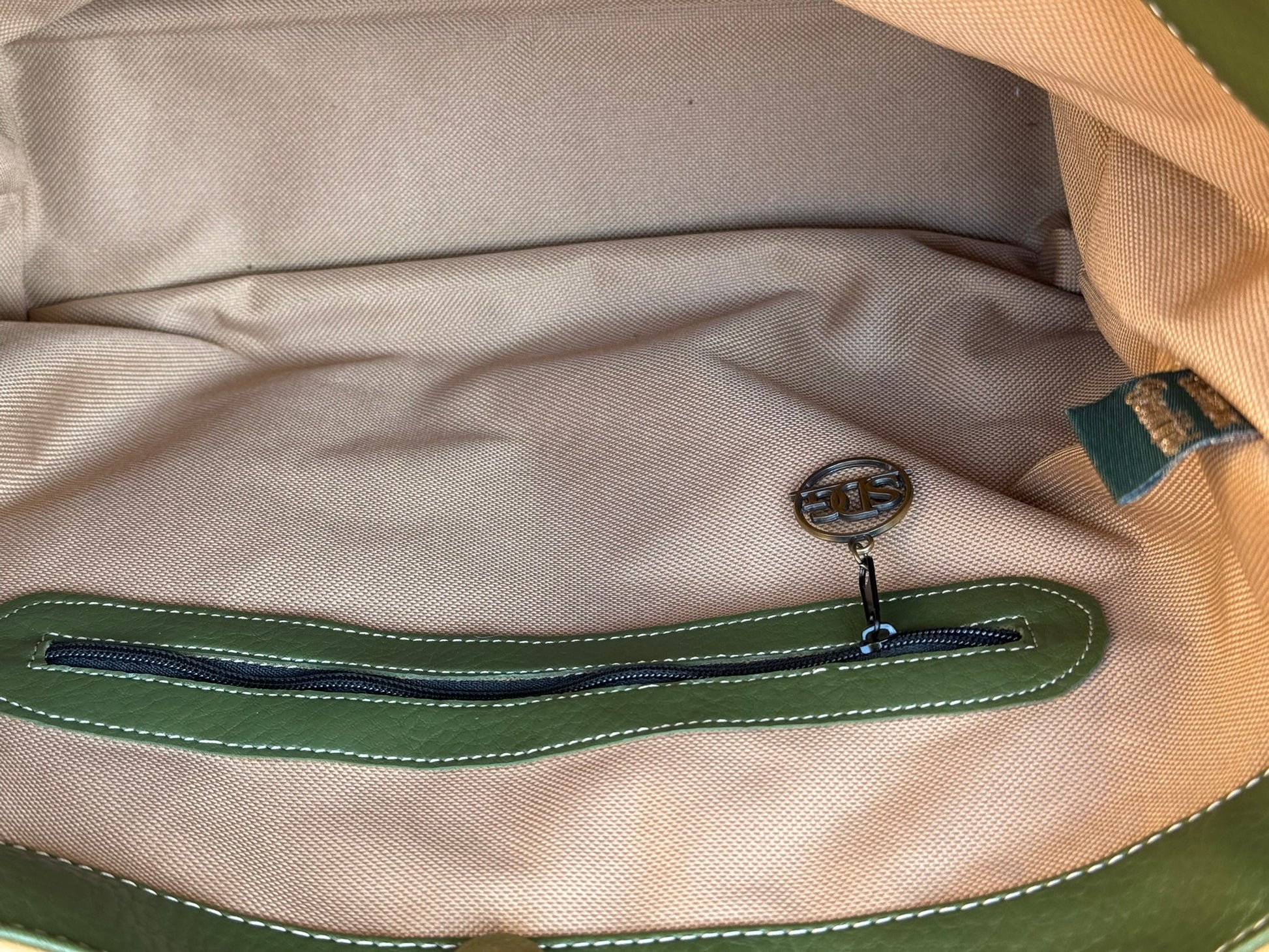 Camel and Olive Tote Bag