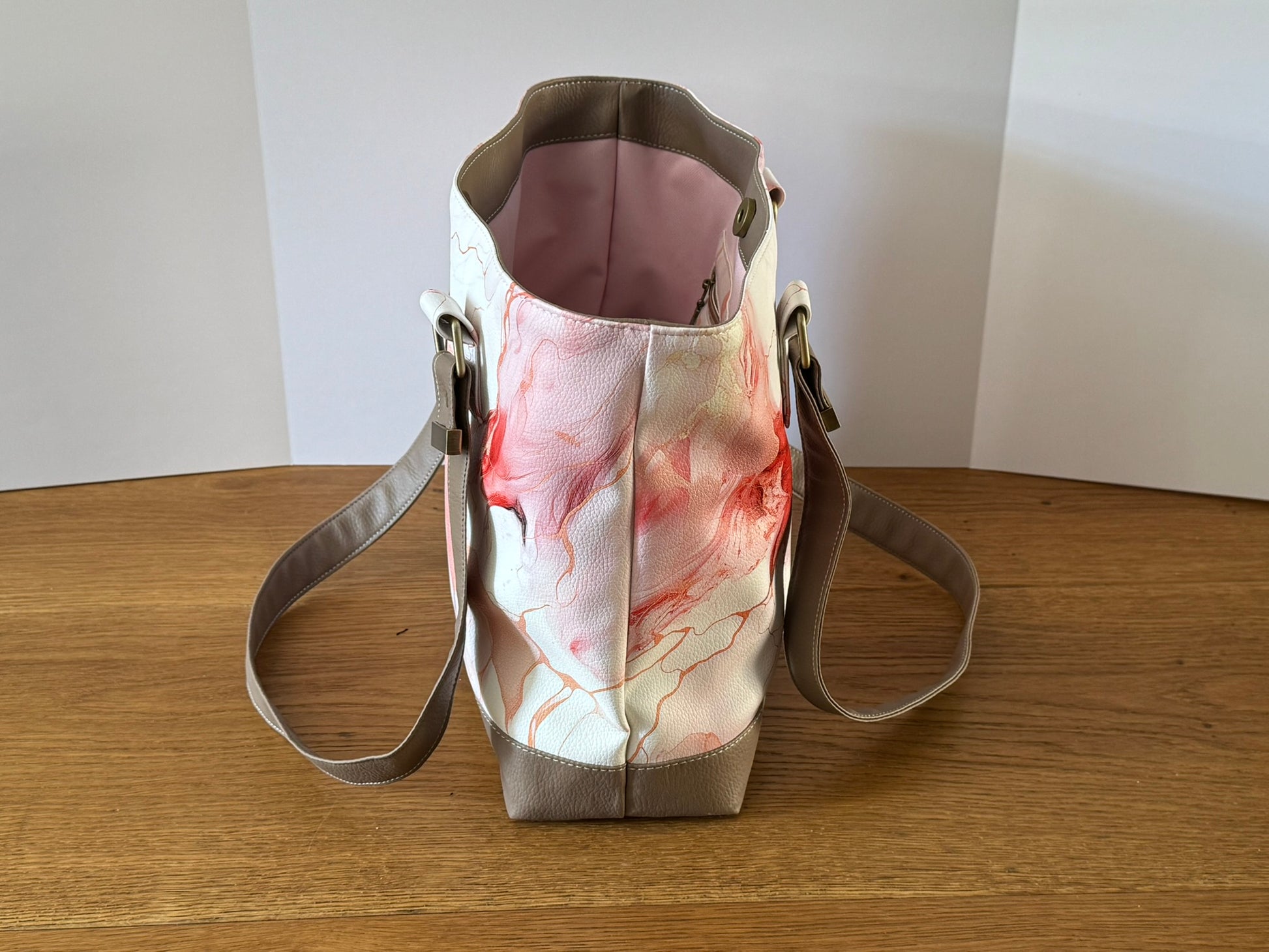 Blush Marble Tote Bag
