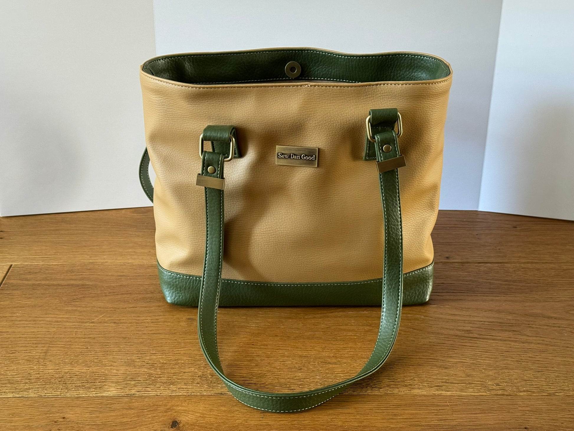 Camel and Olive Tote Bag