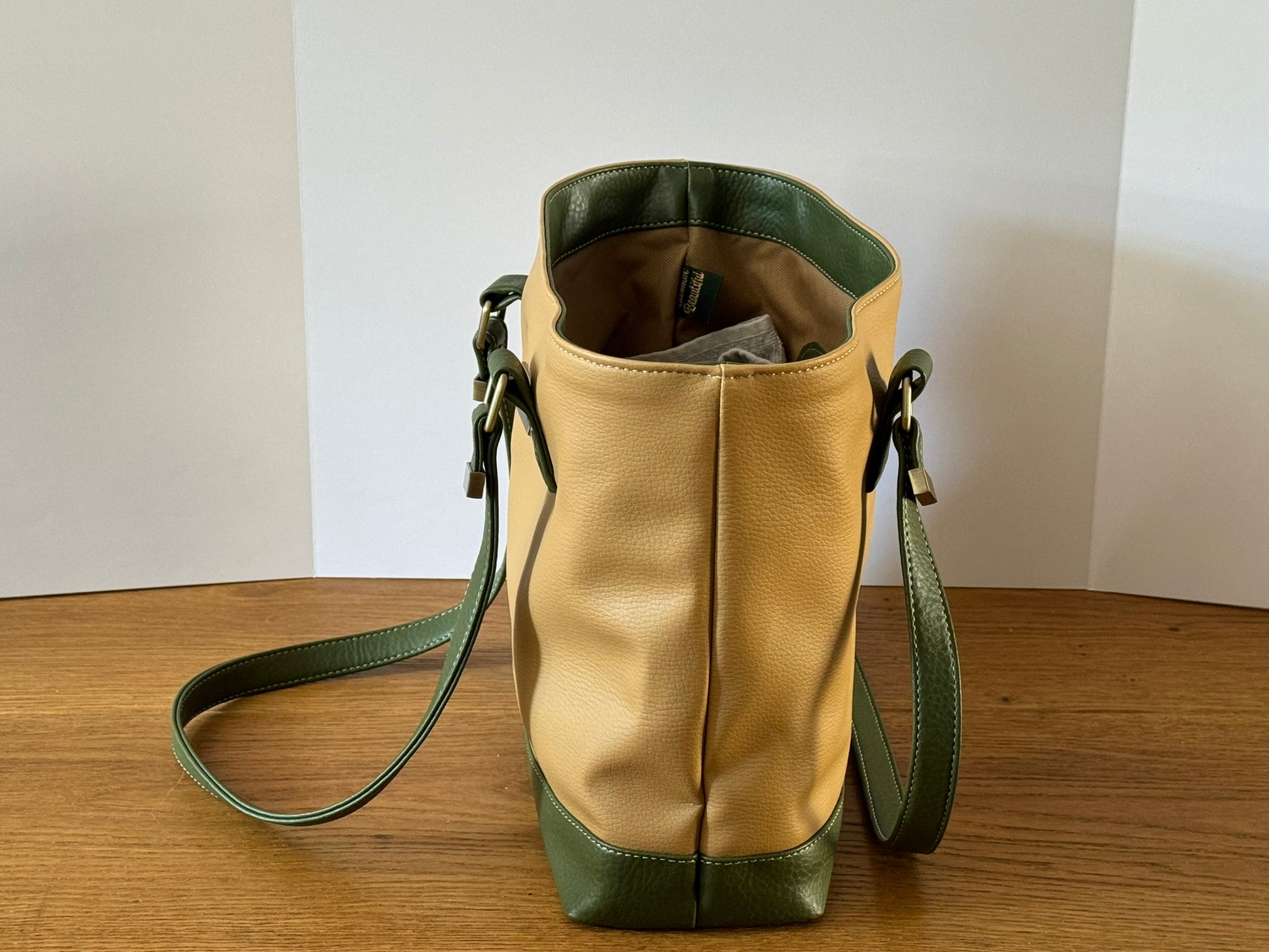 Camel and Olive Tote Bag