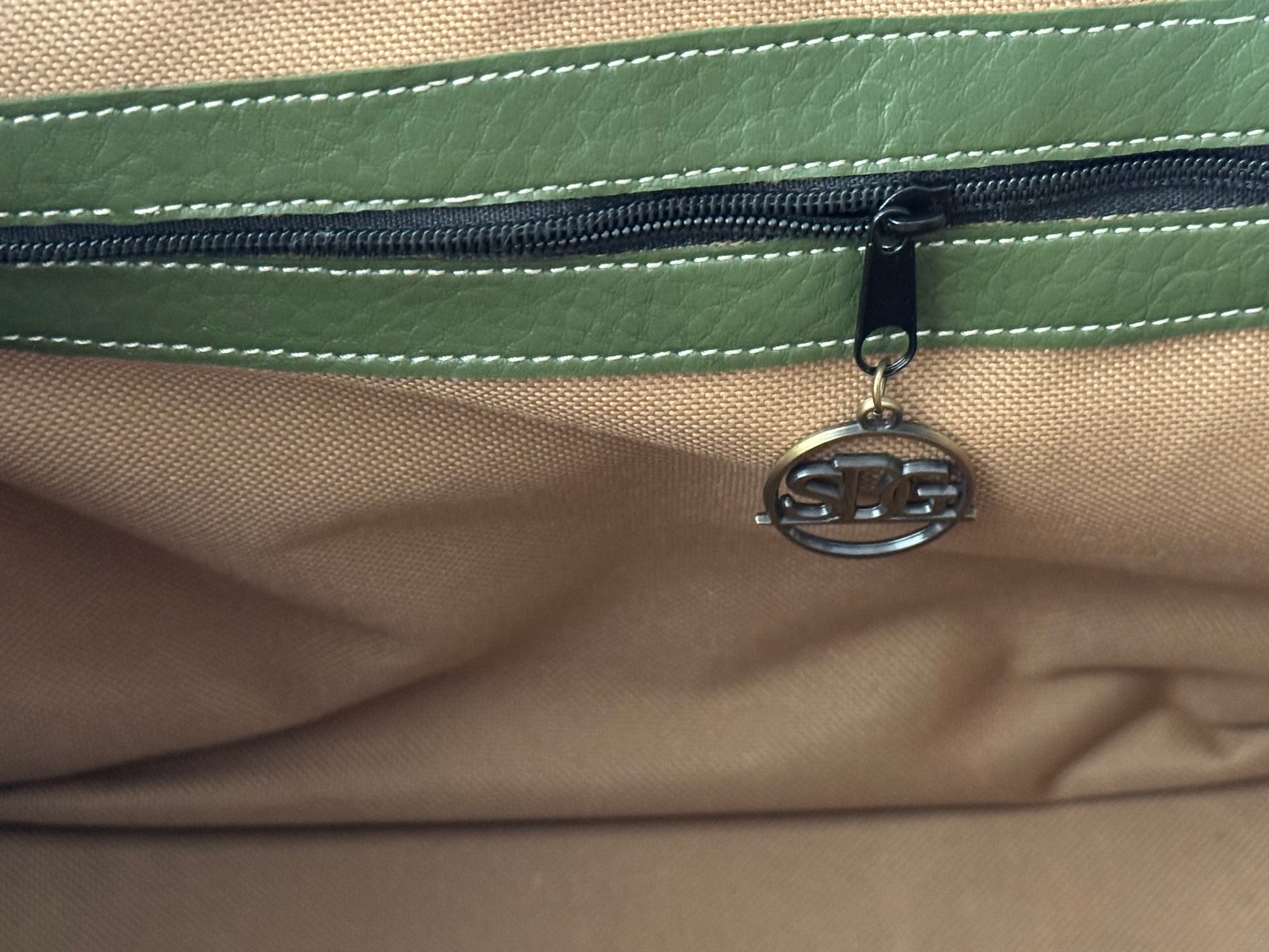 Camel and Olive Tote Bag