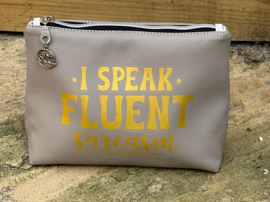 "I Speak Fluent Sarcasm" Faux Leather Pouch