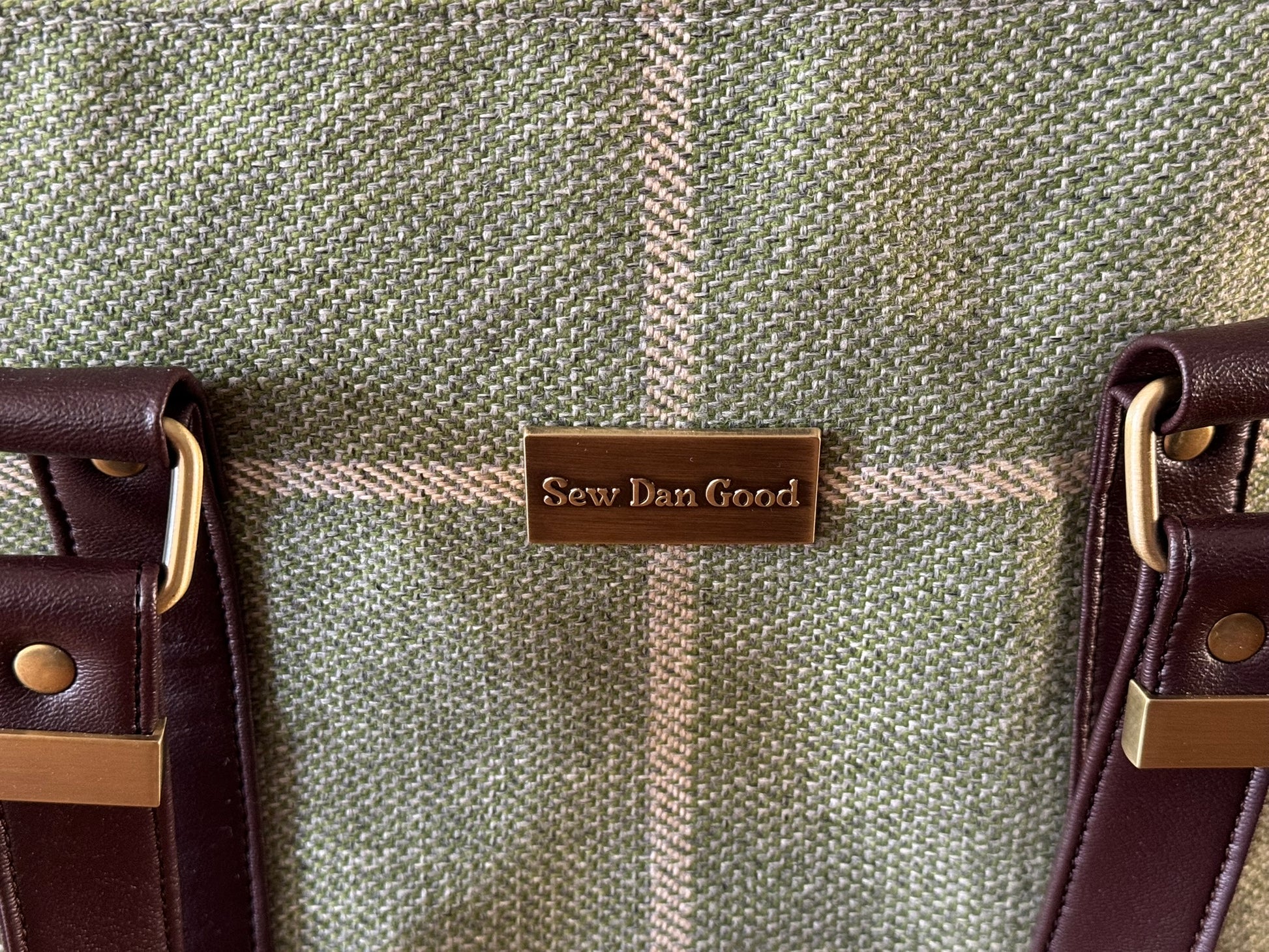 Sage Check Tote Bag