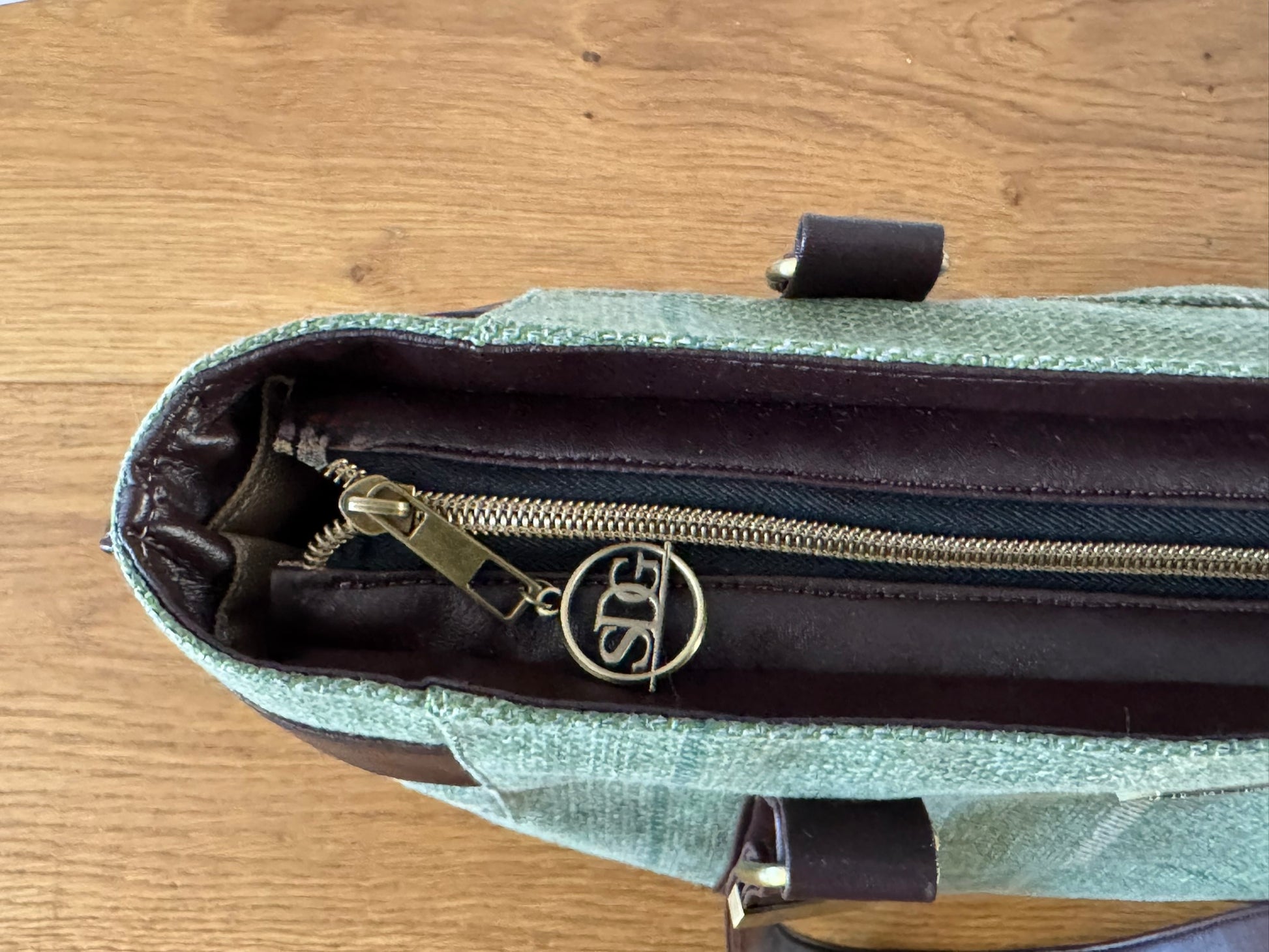 Sage Check Tote Bag
